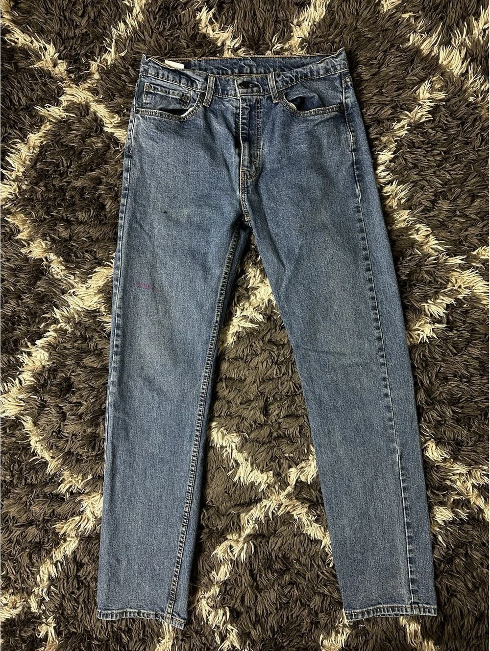 Levis 505 Straight Leg Jeans Mens W32 L36 Blue Denim Red Tab Classic Fit